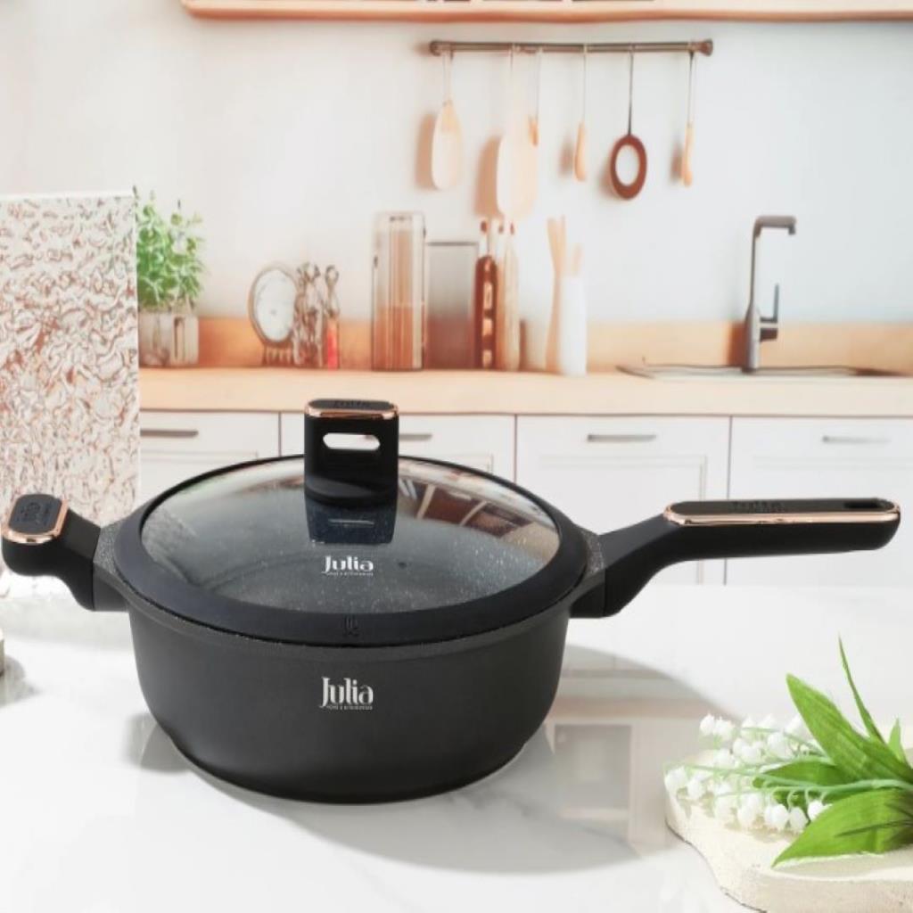   ELITE-PRO PLUS DEEP FRYPAN WITH LID 28CM-BLACK